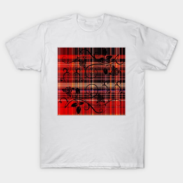 Tendrils on Tartan T-Shirt by DANAROPER